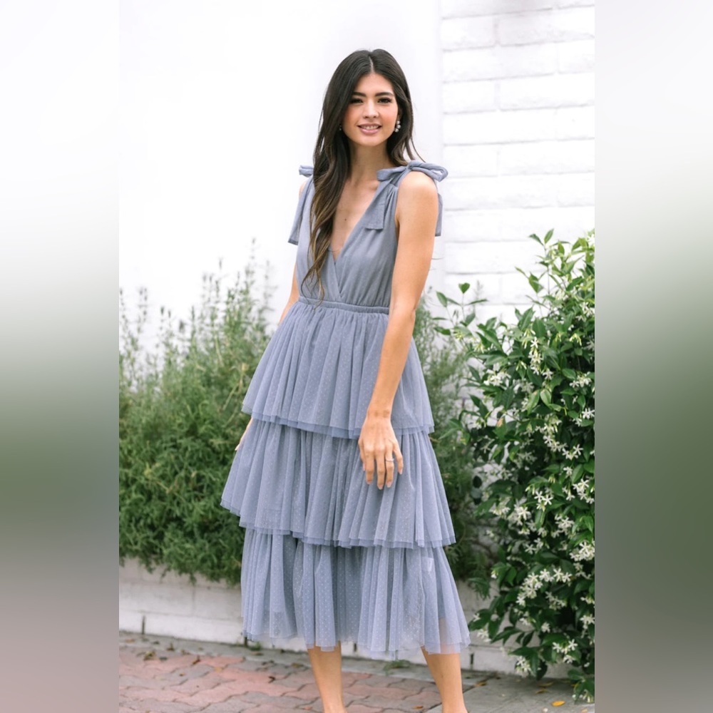 ITZEL TIERED TULLE DRESS